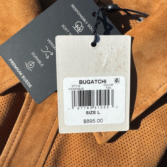 BUGATCHI SuaveLeather ButtonUp Shirt size L, Tan,100%Genuine, Italian-design,NWT - Picture 13 of 16